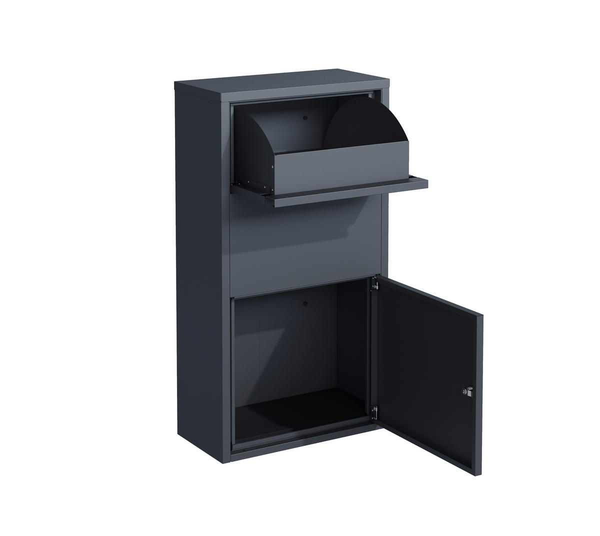 Westmann Briefkasten mit Paketbox Pollux anthrazit B/H/L: ca. 22x82x44 cm Pollux - anthrazit (44,00/22,00/82,00cm) - Westmann