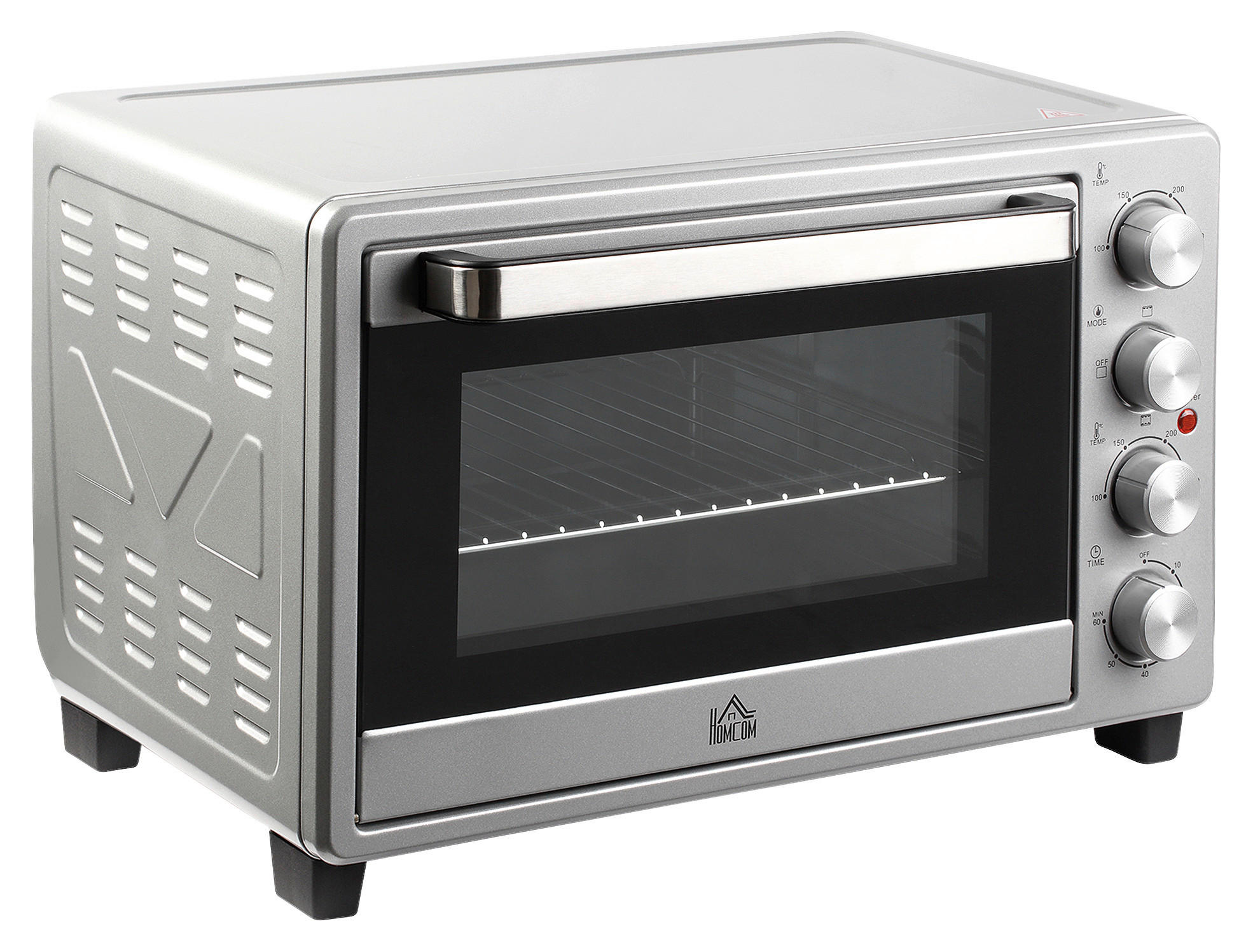 HOMCOM Küchengerät 800-087SR silber Polypropylen B/H/L: ca. 38,1x52,2x33,5 cm Minibackofen - silber (33,50/38,10/52,20cm) - HOMCOM