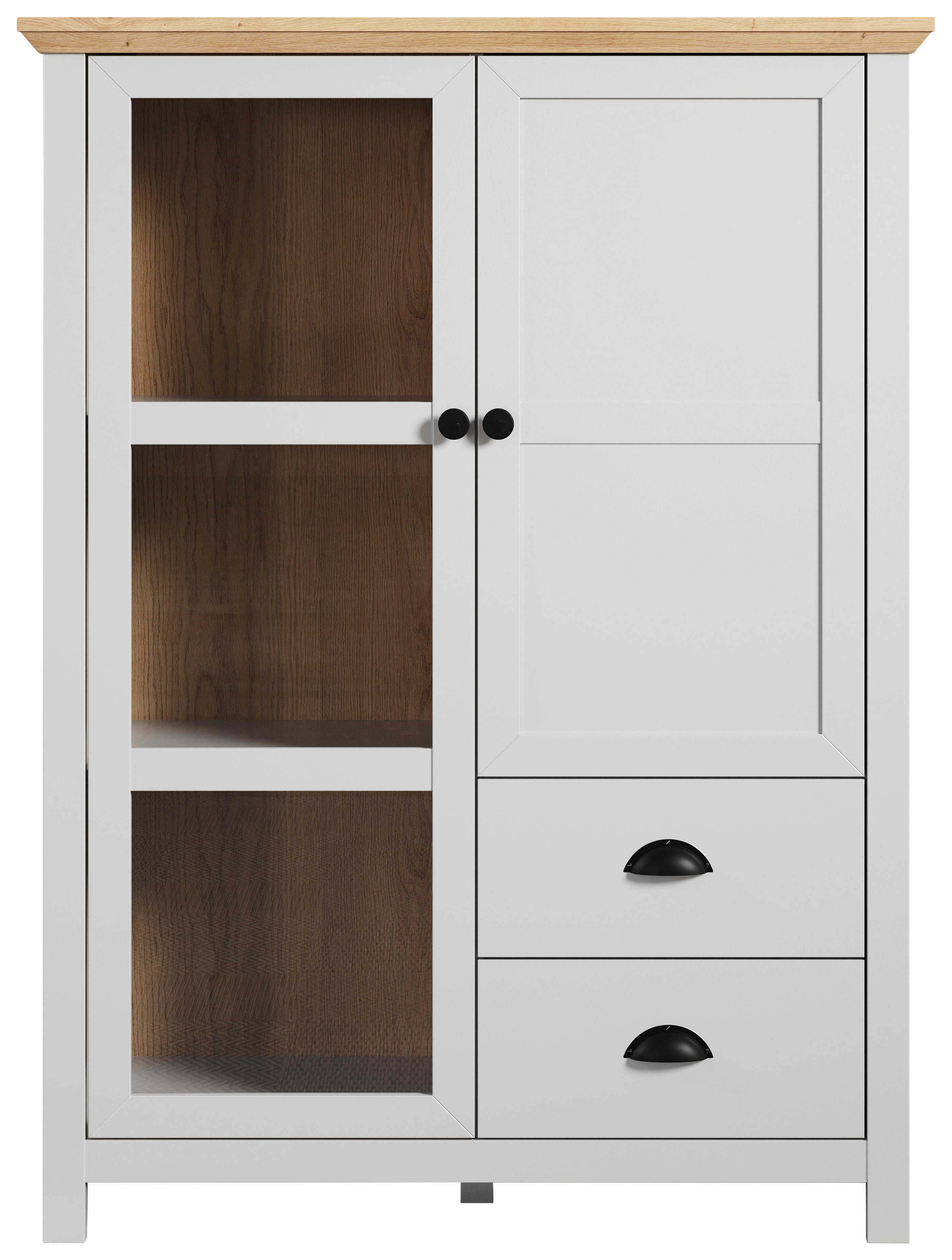 Highboard Landside Lichtgrau Eiche Artisan Nachbildung B/H/T: ca. 97x130x41 cm