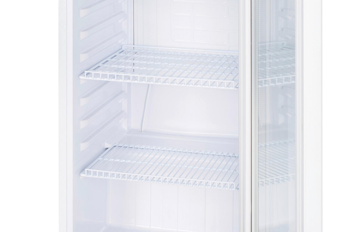 POCOline Glastürkühlschrank GTK144-235 DW weiß B/H/T: ca. 54x144x55 cm Glastürkühlschrank GTK144-235 DW - weiß (54,00/144,00/55,00cm) - POCOline