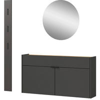 Garderobe 7939-549 B/H/T: ca. 140x200x22 cm 7939-549 - Eiche/Graphit (140,00/200,00/22,00cm) - Germania