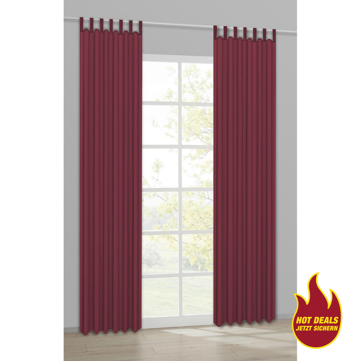 Schlaufenvorhang Look burgund B/L: ca. 140x235 cm Look - burgund (140,00/235,00cm) - Sensation