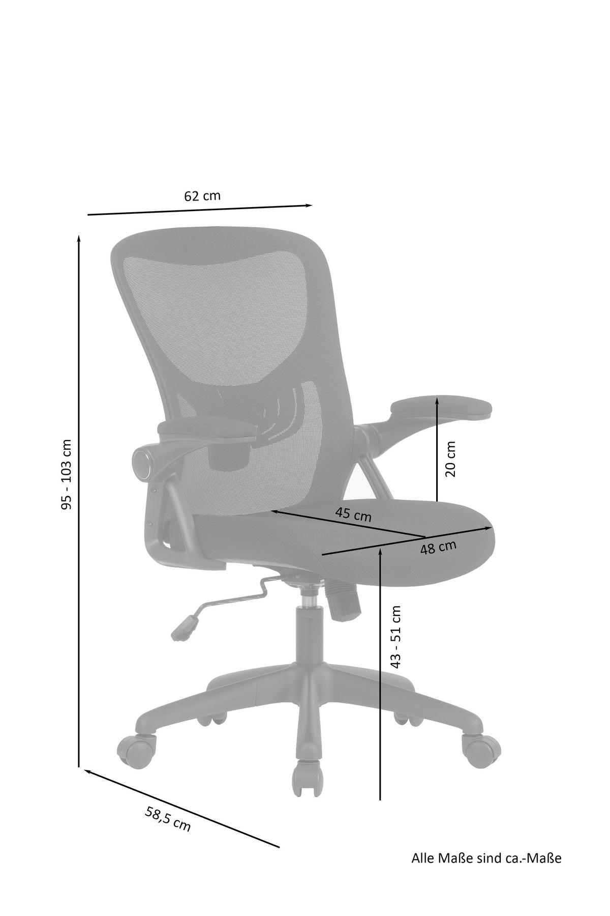 Chefsessel FLEX schwarz schwarz schwarz Webstoff Netzstoff Kunststoff FLEX - schwarz - byLIVING