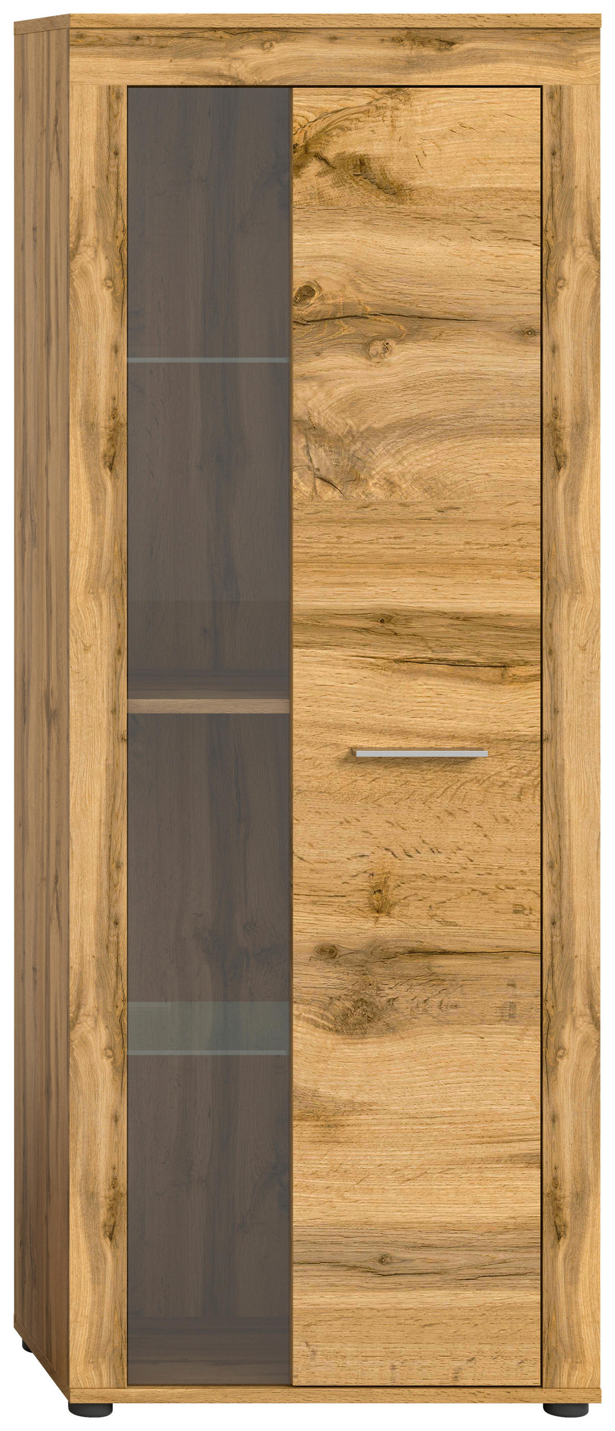 Vitrine Jam Eiche Wotan Nachbildung B/H/T: ca. 60x159x35 cm Jam - Eiche (60,00/159,00/35,00cm) - xonox.home