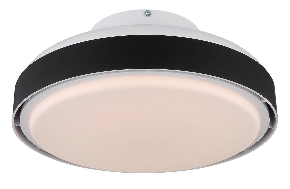 GLOBO LED-Deckenventilator mattschwarz weiß Opal Kunststoff Acryl H/D: ca. 20x45 cm 1 Brennstellen CARNEY - weiß/Opal (45,00/20,00cm) - GLOBO