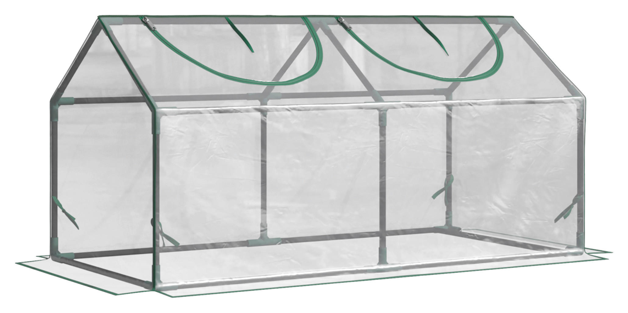 Outsunny Gewächshaus B/H/L: ca. 60x60x120 cm Gewächshaus - transparent (120,00/60,00/60,00cm) - Outsunny