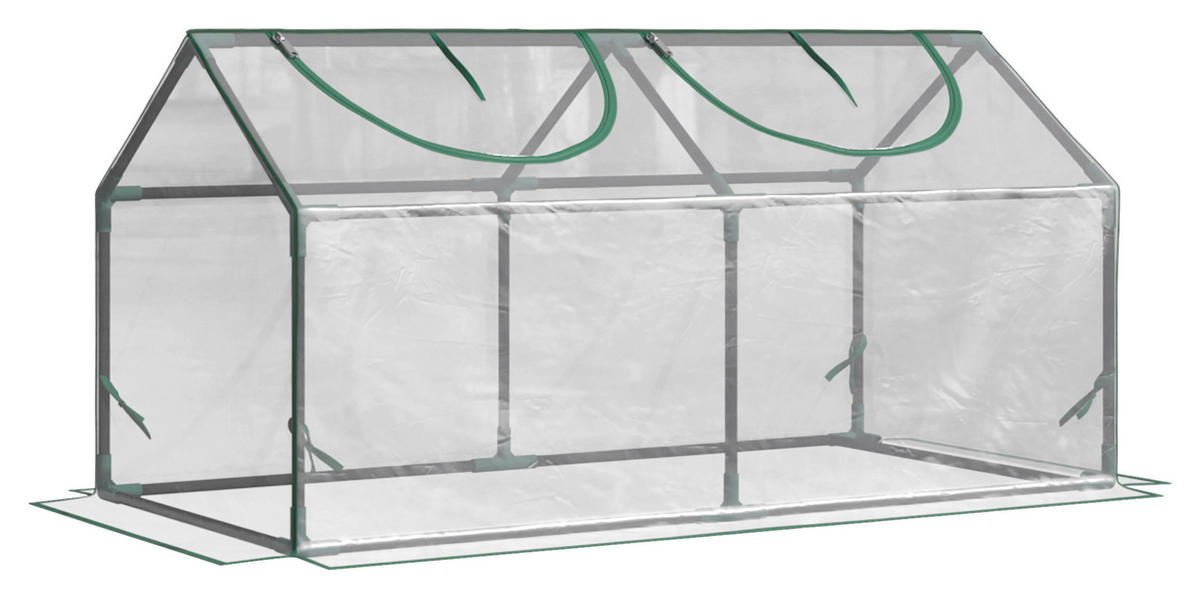 Outsunny Gewächshaus B/H/L: ca. 60x60x120 cm Gewächshaus - transparent (120,00/60,00/60,00cm) - Outsunny