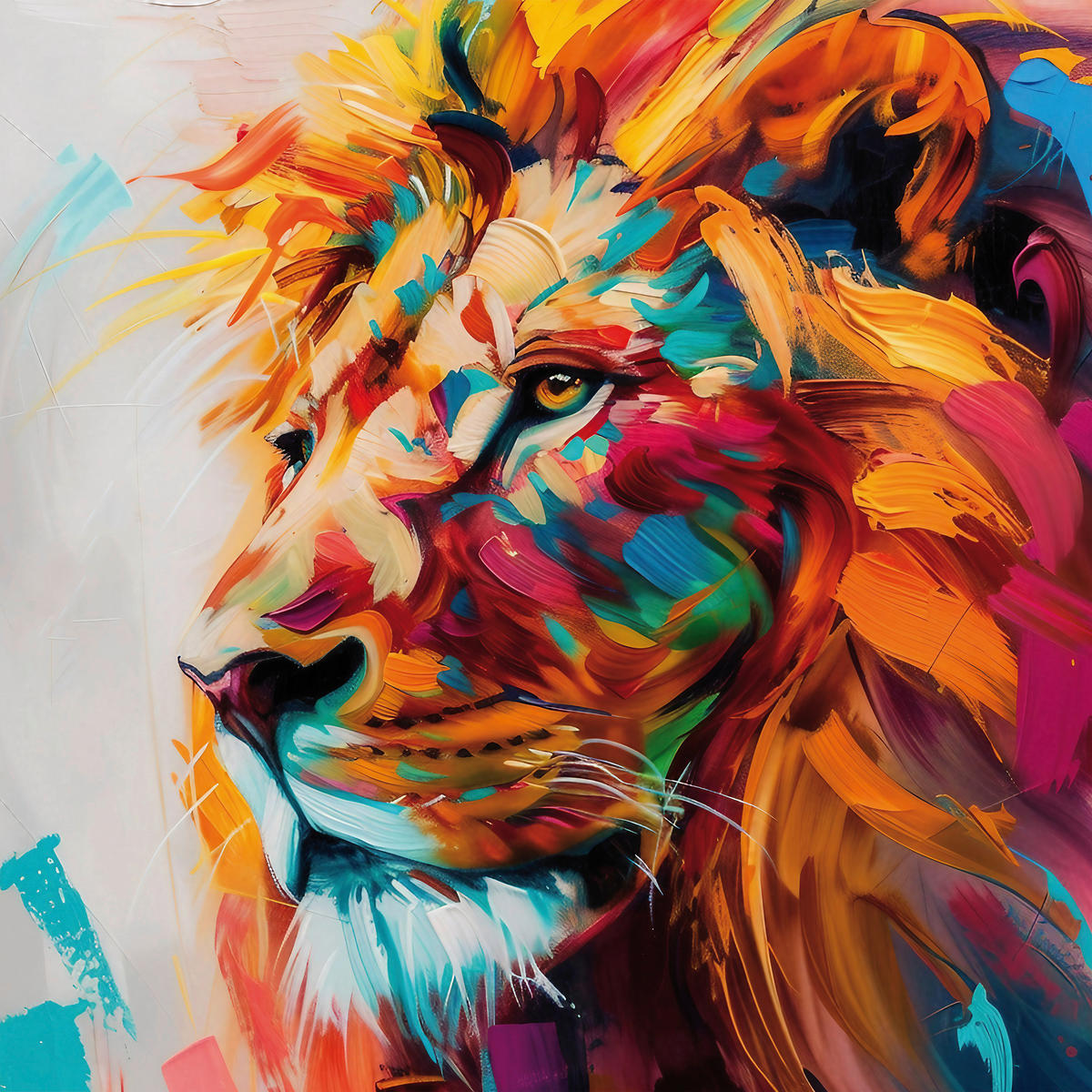 Keilrahmenbild Löwe B/H: ca. 35x35 cm Keilrahmenbild 35x35cm - (35,00/35,00cm)