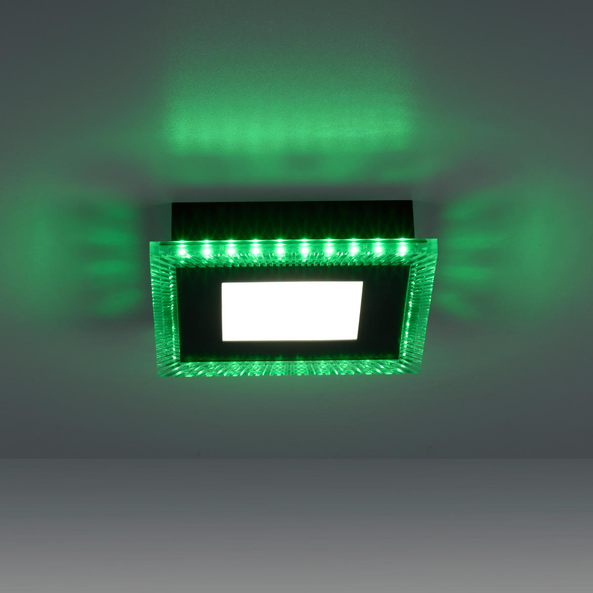Just Light LED-Deckenleuchte 14510-18 schwarz Kunststoff B/H/L: ca. 20x5x20 cm ACRI - schwarz (20,00/20,00/5,00cm) - Just Light