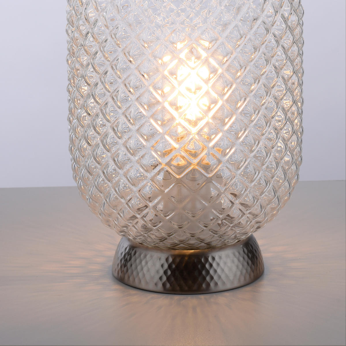 Just Light Tischleuchte 14906-55 Stahl Rauchglas H/D: ca. 23x15 cm E27 1 Brennstellen REISHI - Stahl (15,00/23,00cm) - Just Light