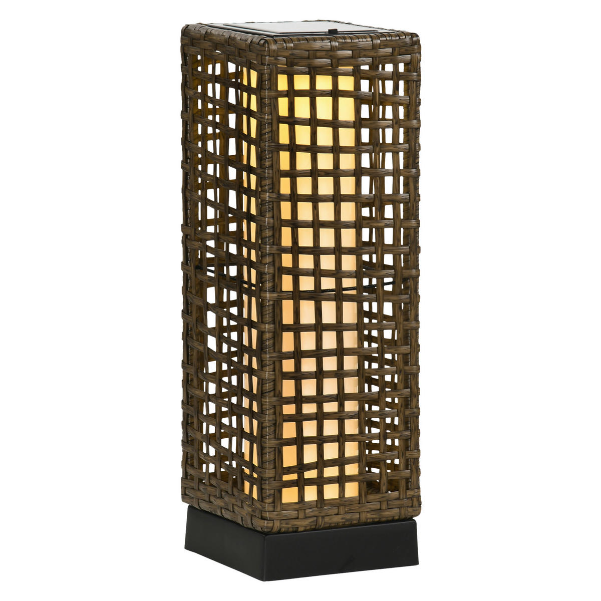 Solarleuchte sand Polyrattan Edelstahl Polypropylen B/H/L: ca. 15,5x15,5x46 cm Solarleuchte - sand (46,00/15,50/15,50cm) - Outsunny