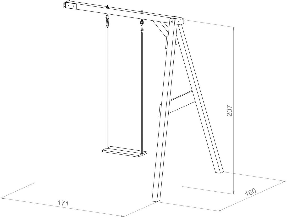 AXI Einzel-Anbauschaukel grau B/H/T: ca. 171x215x160 cm Einzel-Anbauschaukel - weiß/grau (171,00/215,00/160,00cm) - AXI