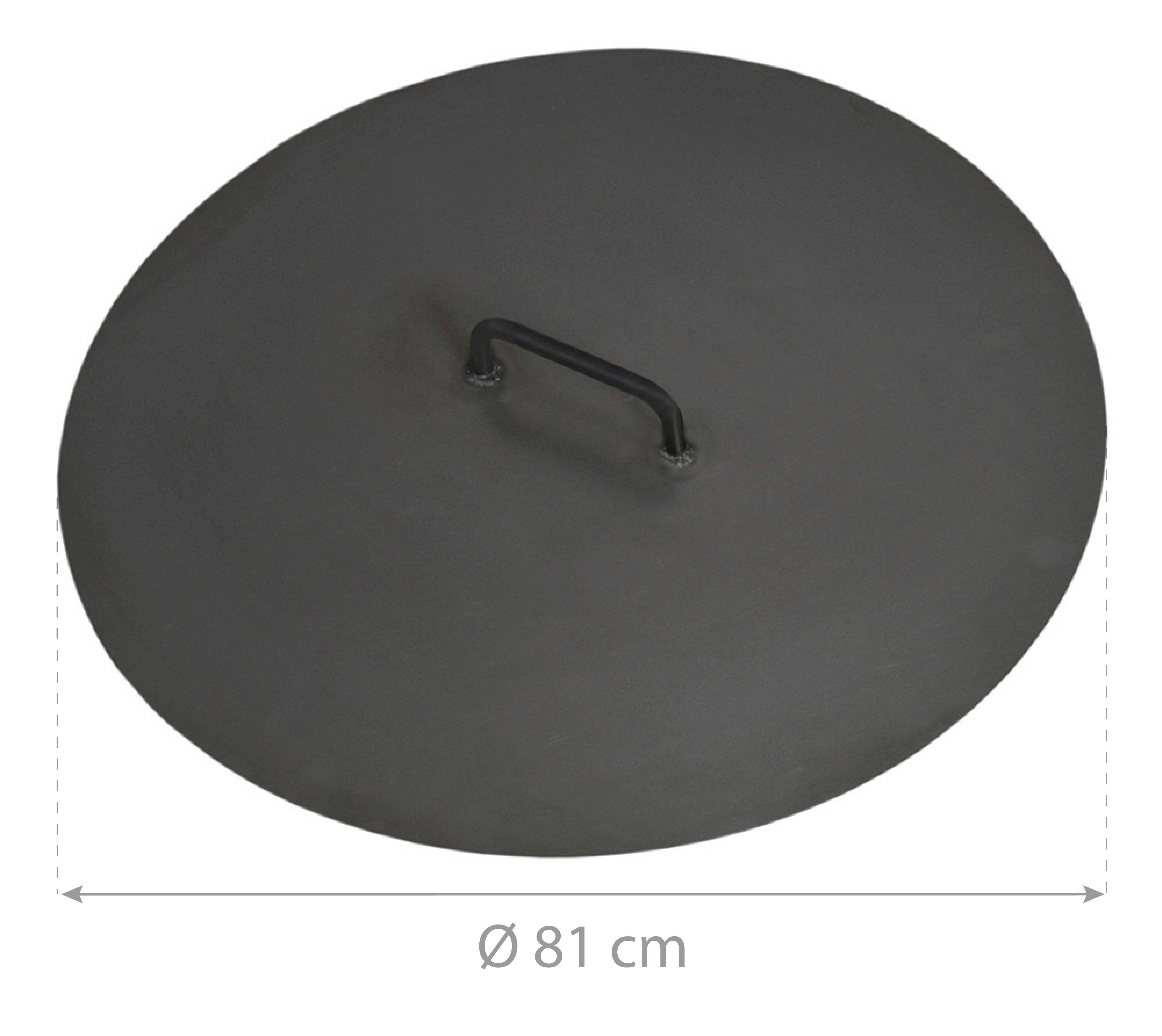 CookKing Deckel für Feuerschale 80 schwarz Stahl B/T: ca. 80,5x80,5 cm 80 - schwarz (80,50/80,50cm) - CookKing