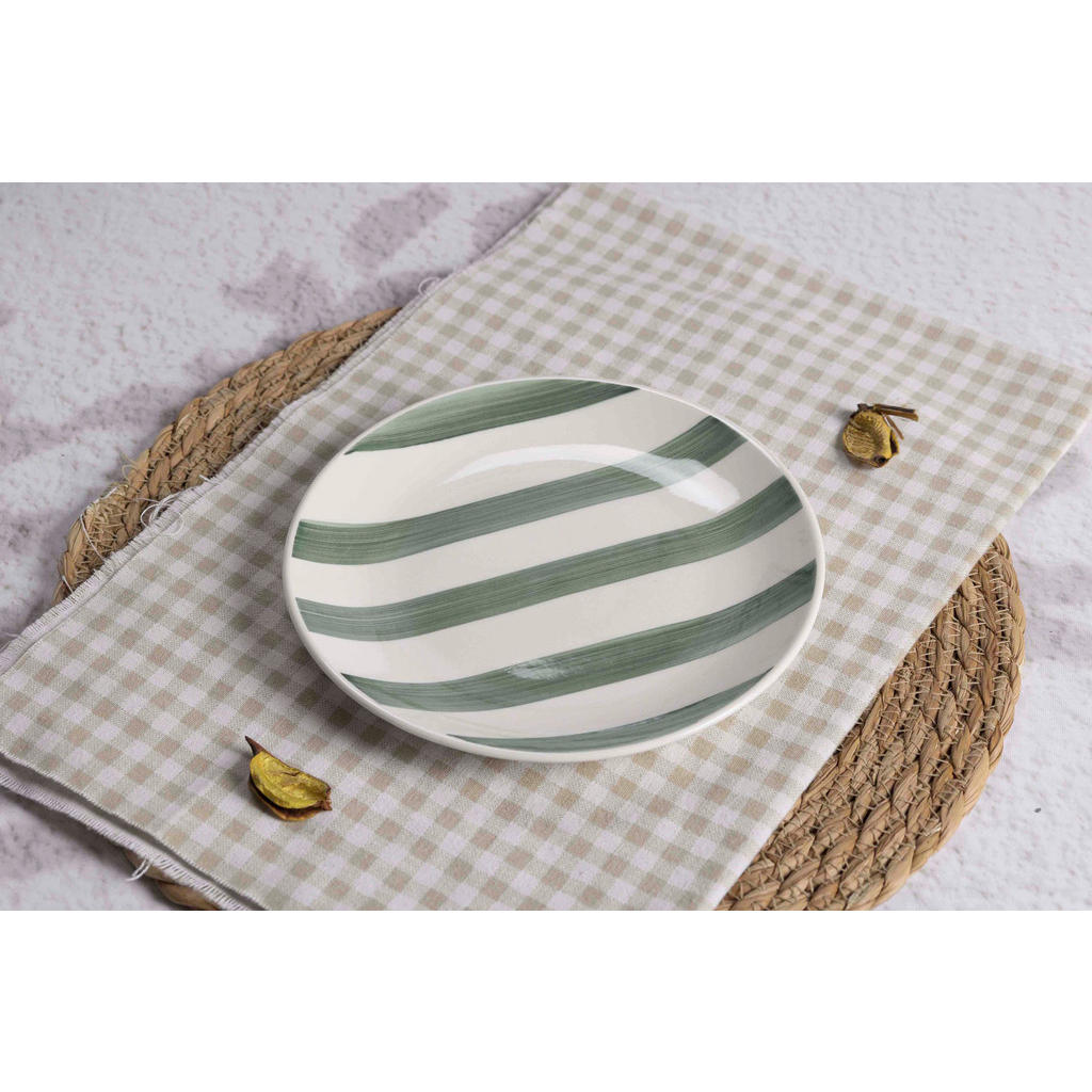 Thumbnail - Teller grün Keramik H/D: ca. 2,8x27 cm