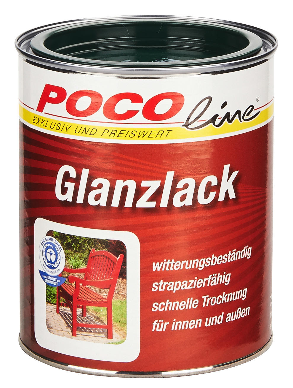 POCOline Acyl Buntlack moosgrün glänzend ca. 0,75 l Glanzlack_Acryl_2in1 750ml - moosgrün (750ml)