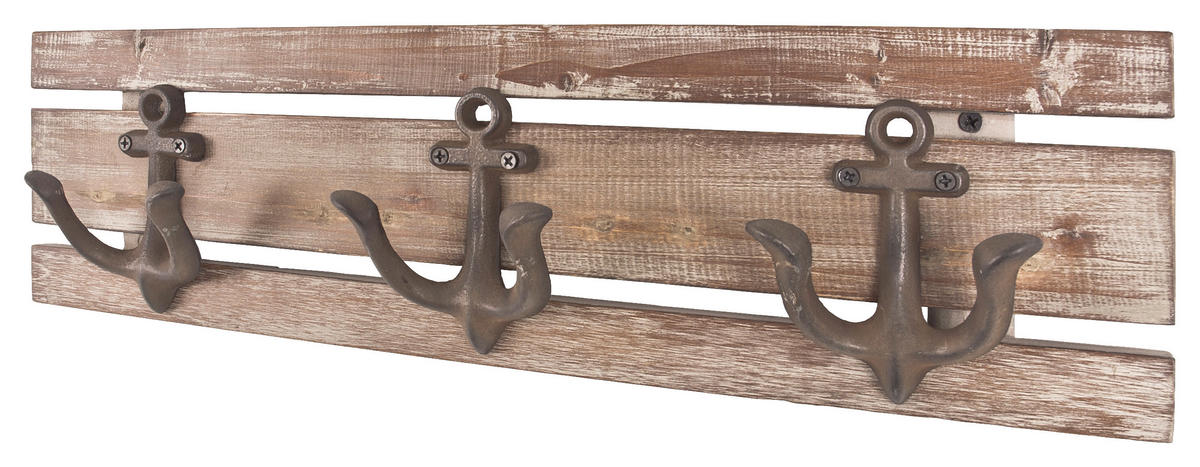 Garderobenleiste  Vintage Optik Kiefer B/H/T: ca. 50x14x7 cm Sailor 3_Garderobenleiste 28912 - (50,00/14,00/7,00cm)