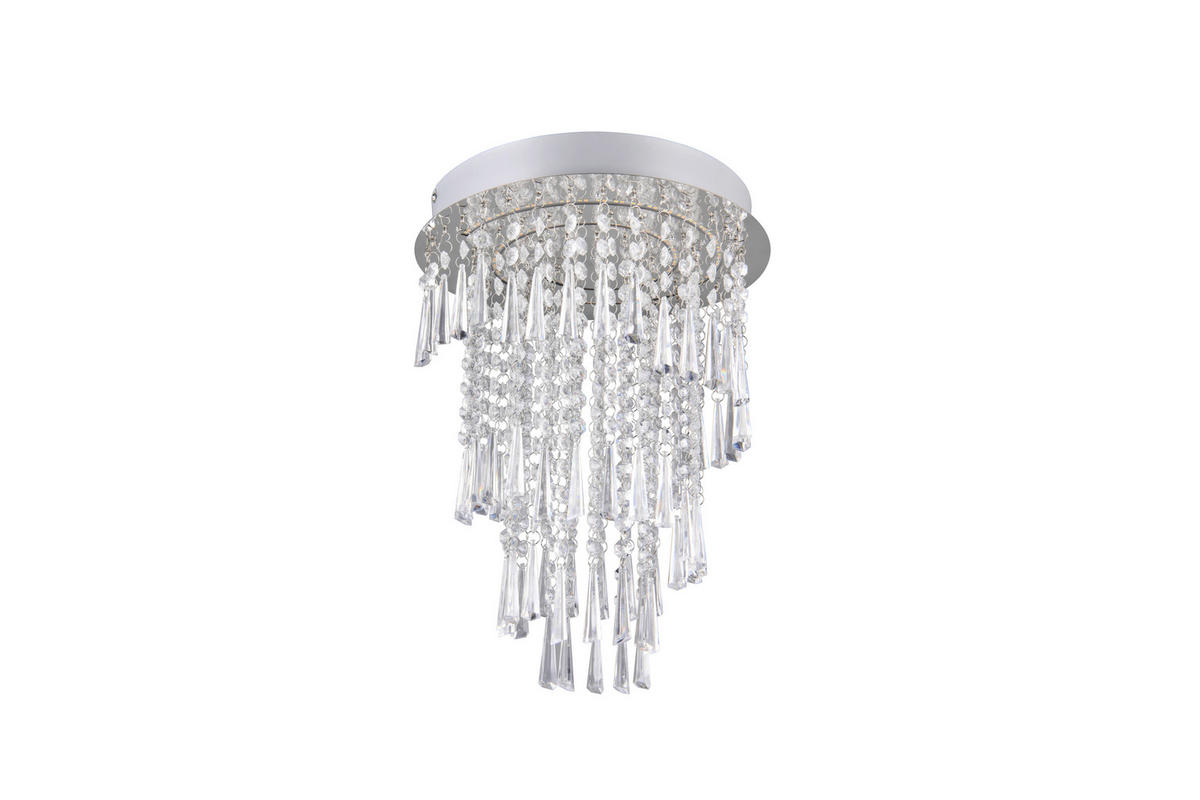 Reality LED-Deckenleuchte Chrom transparent Acryl H/D: ca. 40x30 cm LED-Deckenleuchte_Pomp - Chrom/transparent (30,00/40,00cm) - Reality