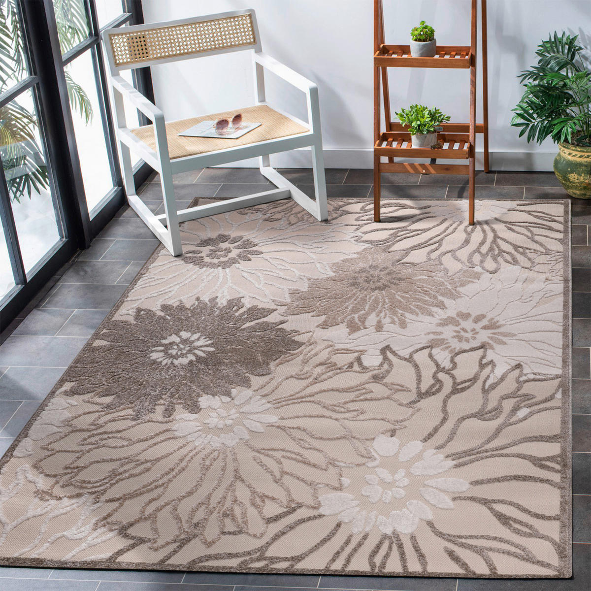 Sanat Outdoorteppich FLORAL creme B/L: ca. 160x230 cm FLORAL - creme (160,00/230,00cm) - Sanat