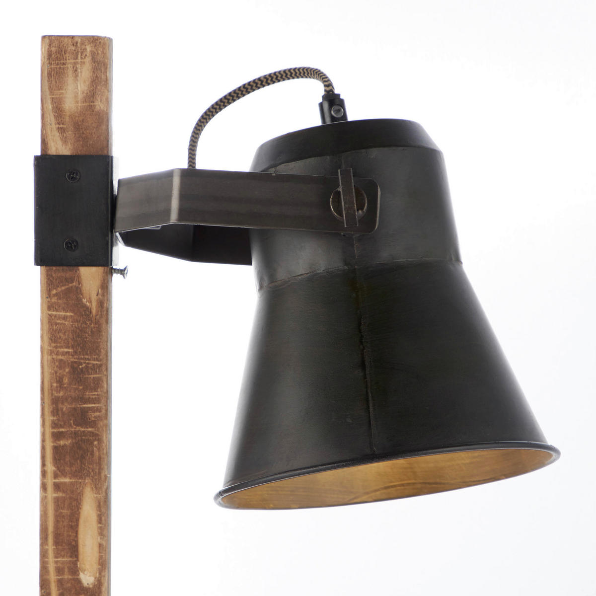 Brilliant Tischleuchte 82149/46 schwarz braun Metall Holz B/H/T: ca. 29x55x16 cm E27 1 Brennstellen Plow - braun/schwarz (29,00/55,00/16,00cm) - Brilliant