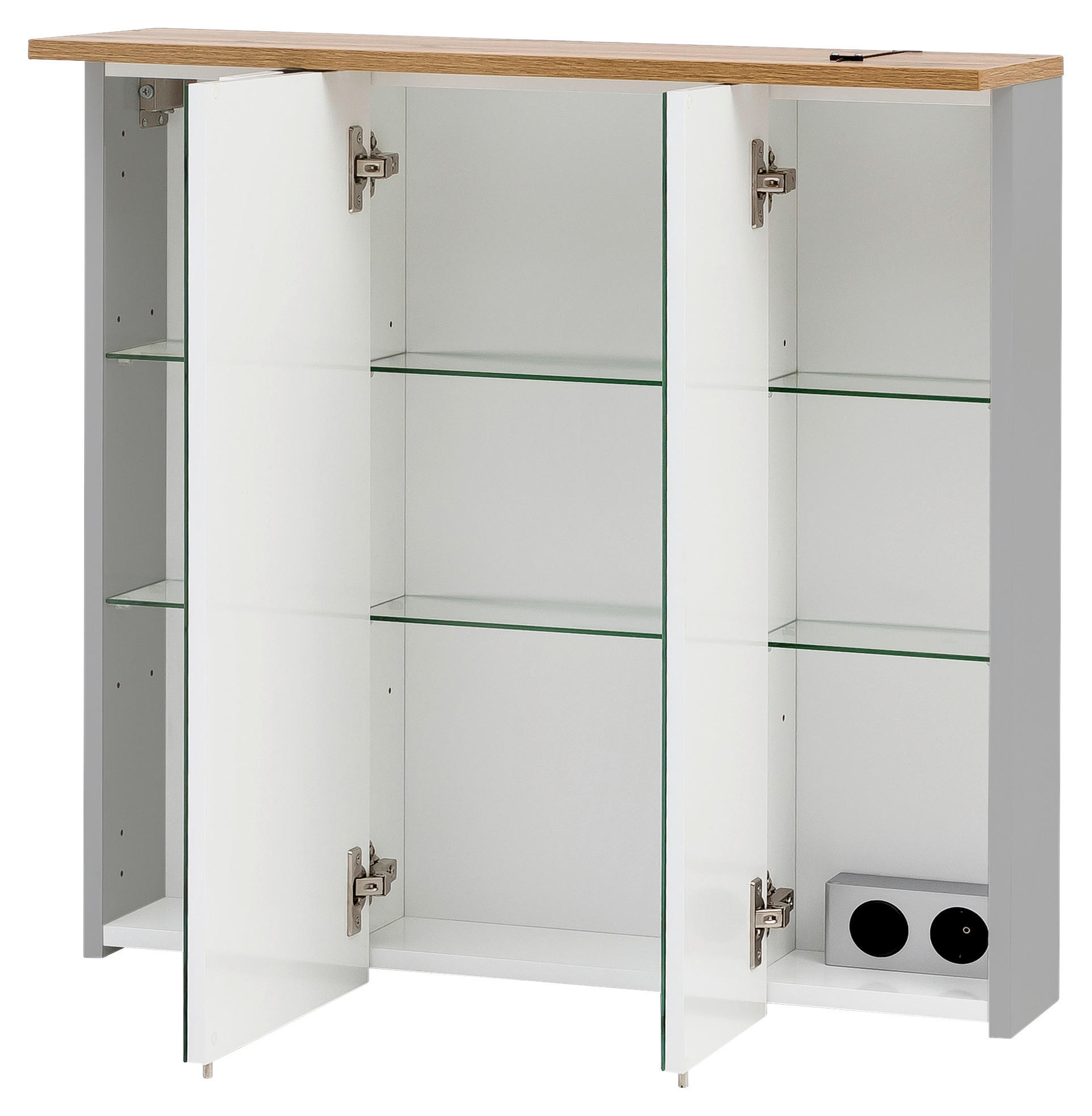 Spiegelschrank Padua grau Eiche Landhaus Nachbildung B/H/T: ca. 70,5x72,3x15,7 cm Padua - Eiche/grau (70,50/72,30/15,70cm) - Möbelpartner