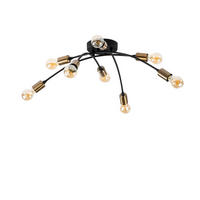 Opviq Deckenleuchte Banana-1151 schwarz Metall B/H/T/L/D: ca. 79x26x79x79x79 cm E27 8 Brennstellen Banana - schwarz (79,00/79,00/26,00cm) - Opviq