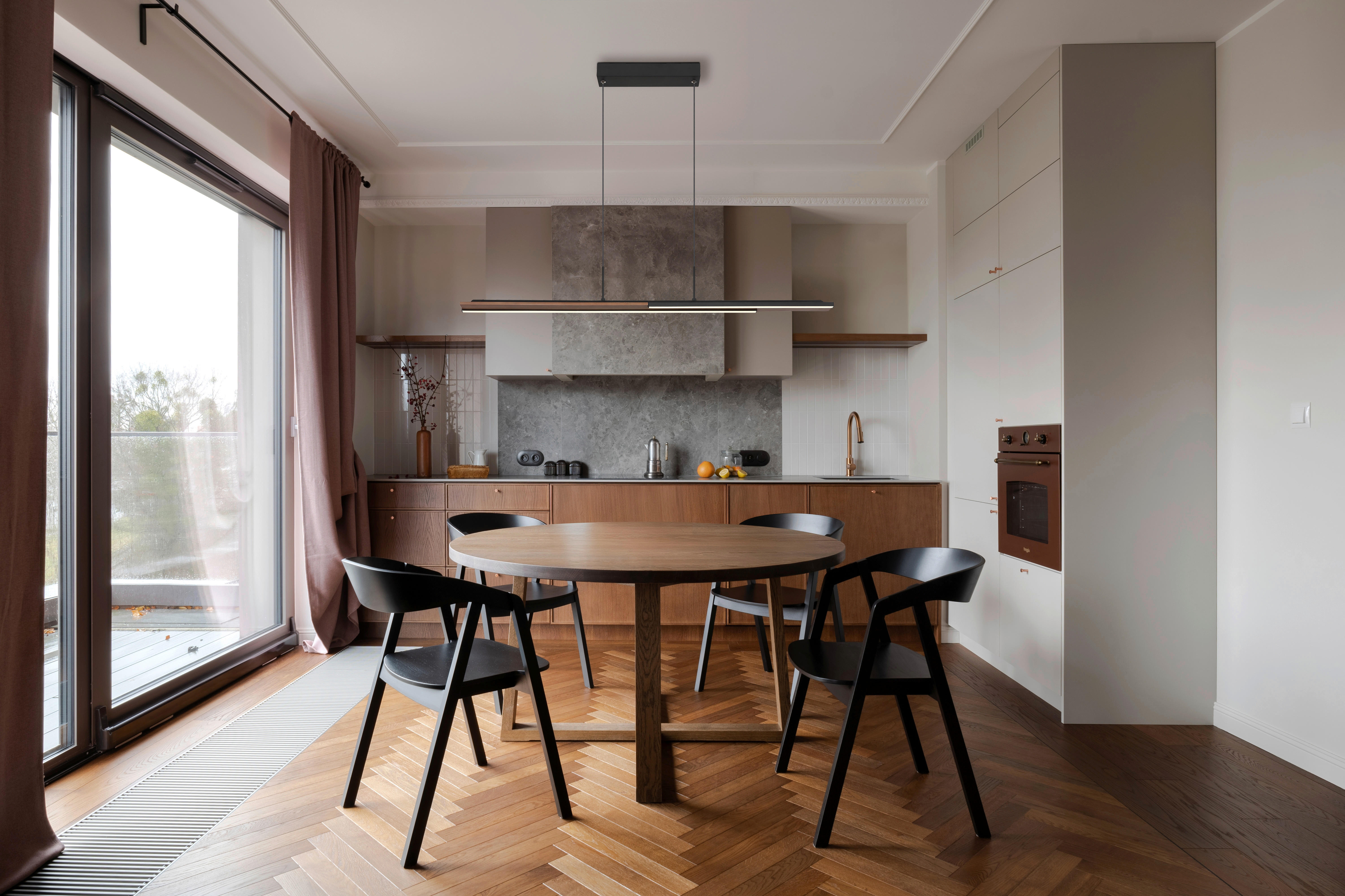 Thumbnail - GLOBO LED-Pendelleuchte QUITO 67182 schwarz Metall Silikon Holz B/H/L: ca. 6x150x100,4 cm 1.0 Brennstellen