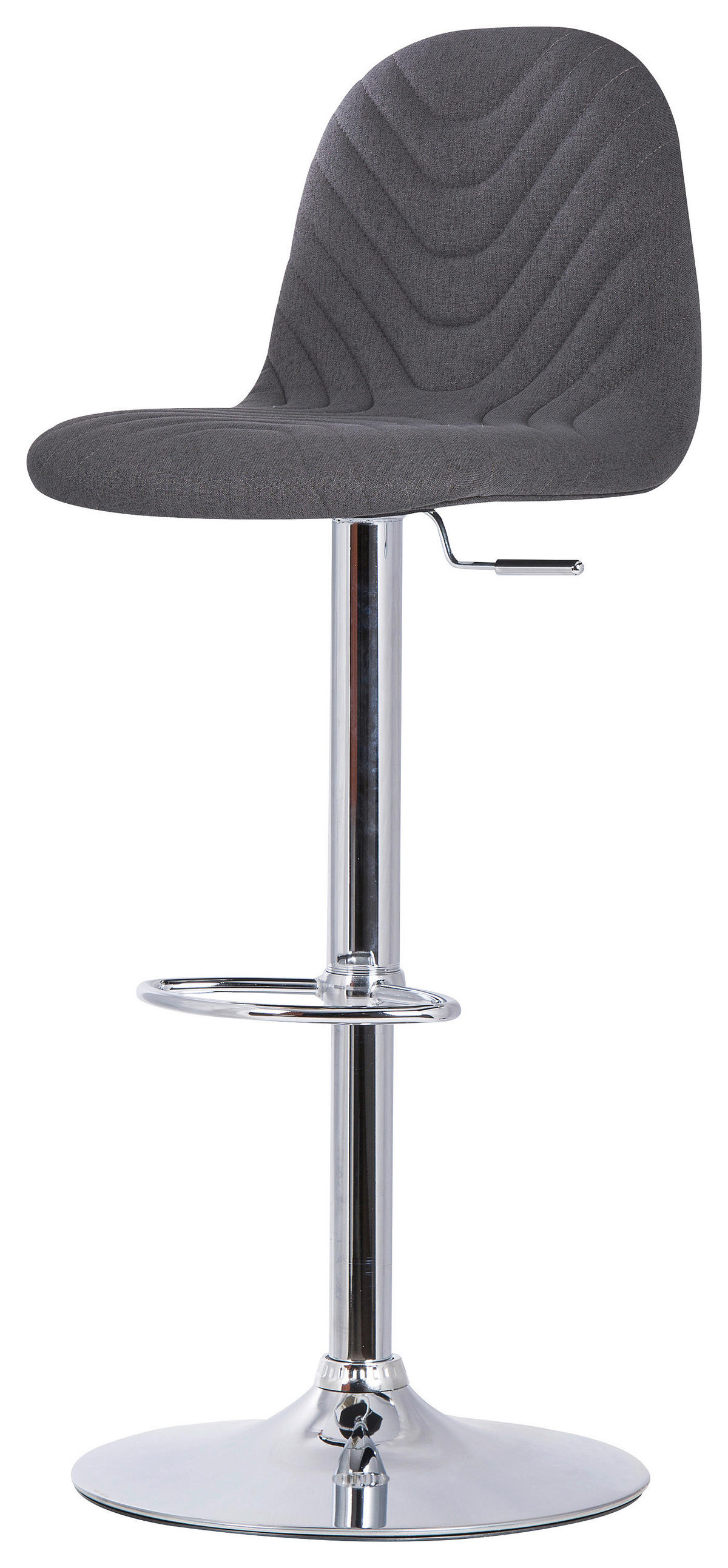 Barhocker CASINO 2er-Set anthrazit Chrom Webstoff Metall B/H/T: ca. 41x88x52,5 cm CASINO 2er-Set - Chrom/anthrazit (41,00/88,00/52,50cm) - byLIVING
