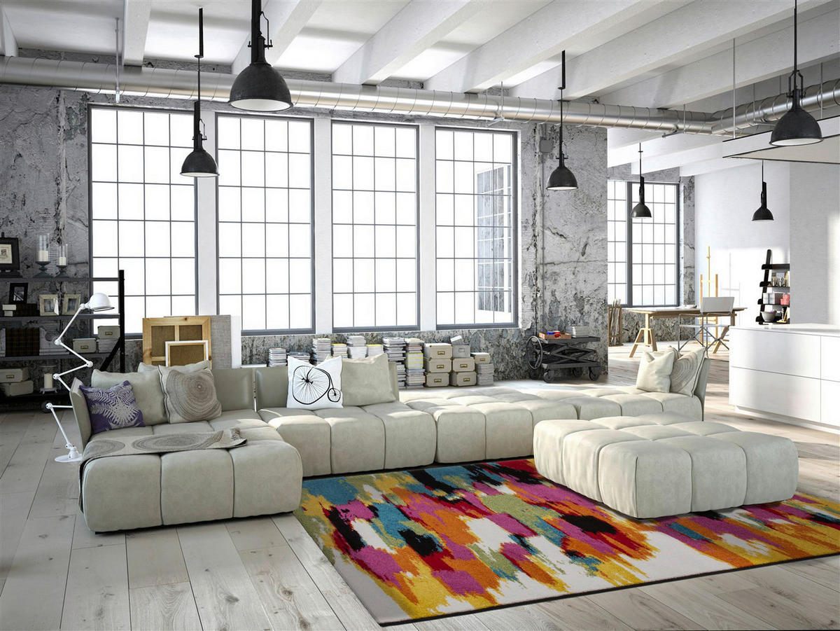 Kayoom Kurzflorteppich Guayama 255 mehrfarbig B/L: ca. 80x150 cm Guayama 255 - mehrfarbig (80,00/150,00cm) - Kayoom