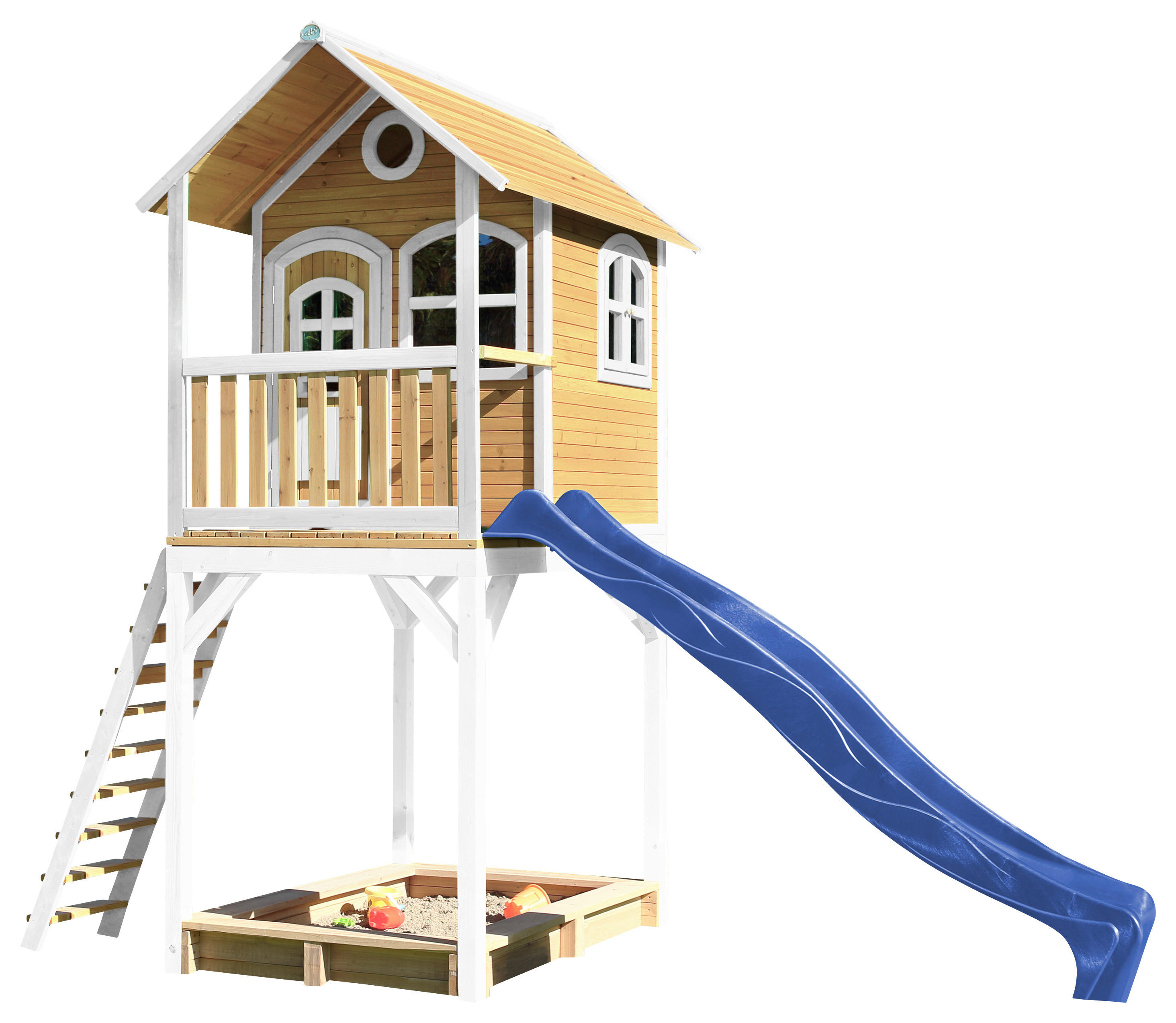 AXI Spielhaus Romy braun B/H/L: ca. 420x320x191 cm Romy - braun/blau (191,00/420,00/320,00cm) - AXI