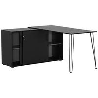 Eckschreibtisch Ekko schwarz matt B/H/T: ca. 129,5x73,8x145 cm Ekko - schwarz (129,50/73,80/145,00cm) - Möbelpartner
