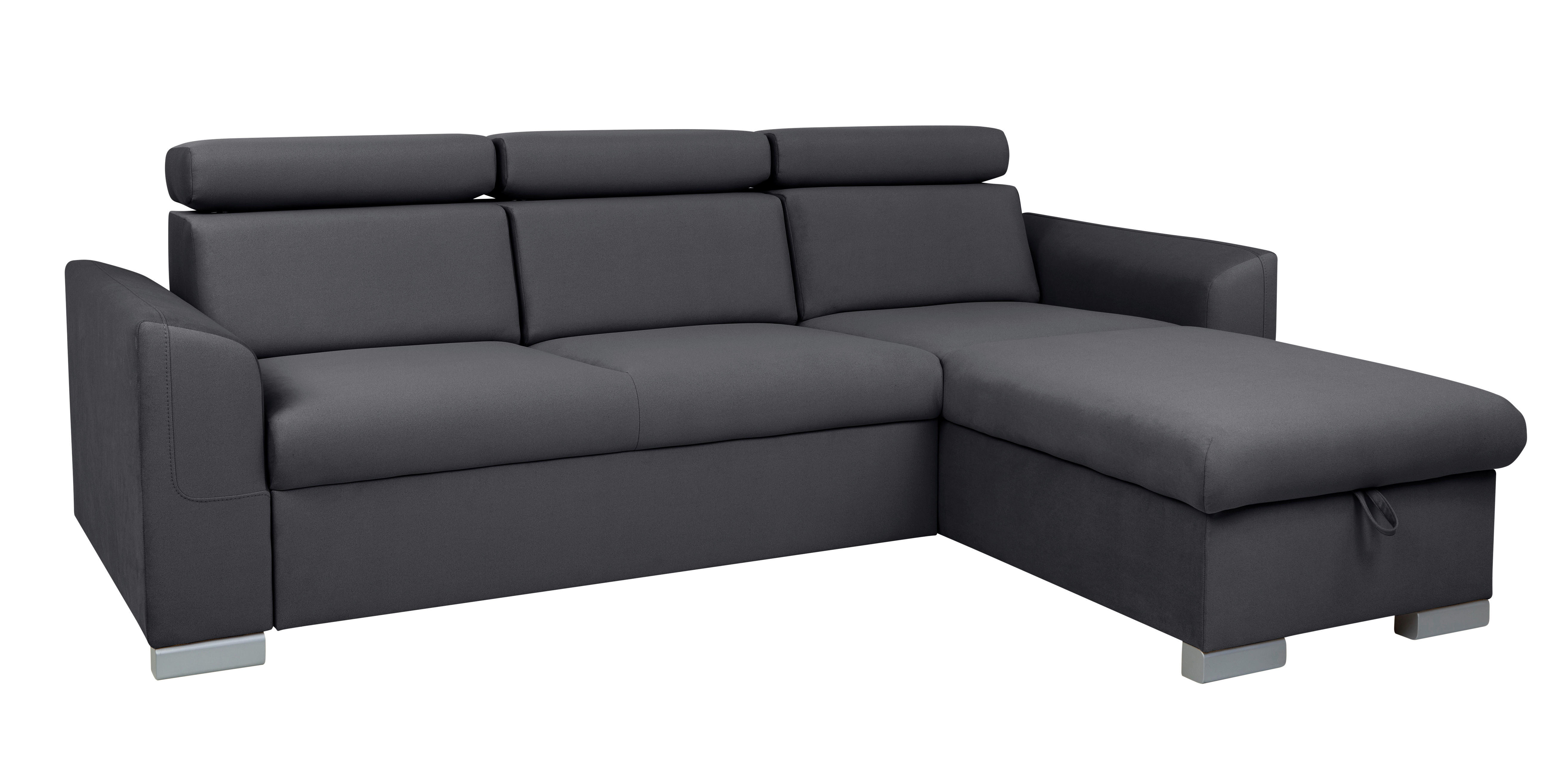 Ecksofa Evia Ashgrey Microfaser B/H/T: ca. 243x85x186 cm Evia - Ashgrey/silber (243,00/85,00/186,00cm)