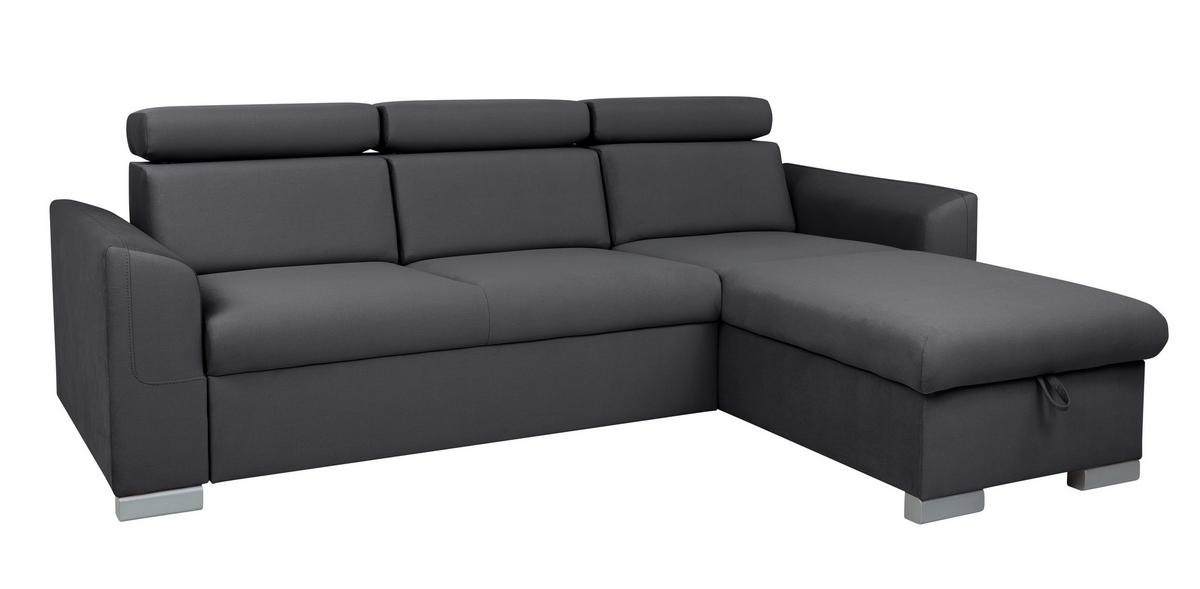 Ecksofa Evia Ashgrey Microfaser B/H/T: ca. 243x85x186 cm Evia - Ashgrey/silber (243,00/85,00/186,00cm)