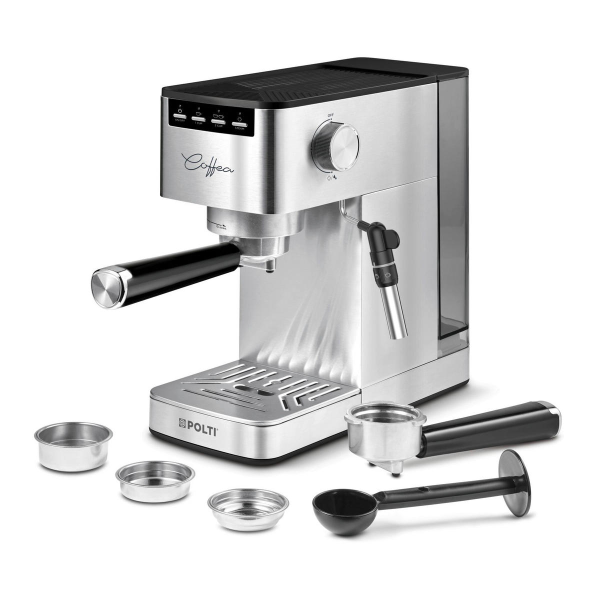 Polti Polti Espresso- und Cappuccinomaschine P10S silber Stahl B/H/T: ca. 13x30,5x30,5 cm COFFEA - silber (13,00/30,50/30,50cm) - Polti