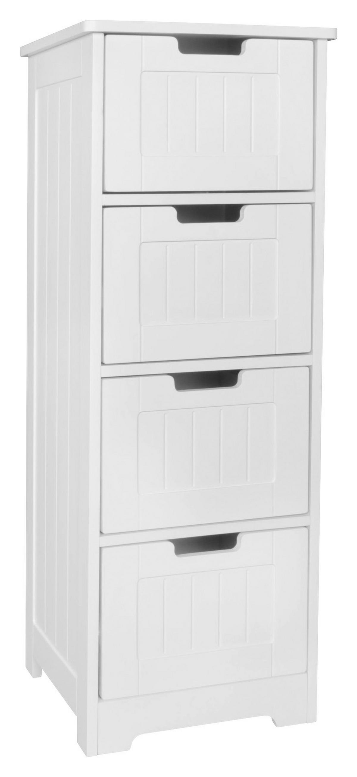 Badkommode weiß B/H/T: ca. 30x83x30 cm Badschrank PATTI - weiß (30,00/83,00/30,00cm) - Wohnling