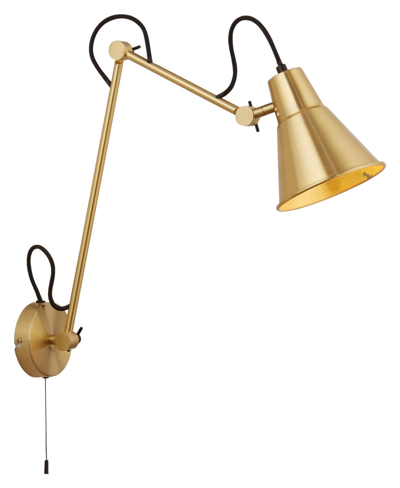 Searchlight Wandleuchte messing Stahl B/H/T: ca. 14x77x50 cm E27 1 Brennstellen Swing Arm - messing (14,00/77,00/50,00cm) - Searchlight