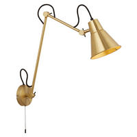 Searchlight Wandleuchte messing Stahl B/H/T: ca. 14x77x50 cm E27 1 Brennstellen Swing Arm - messing (14,00/77,00/50,00cm) - Searchlight