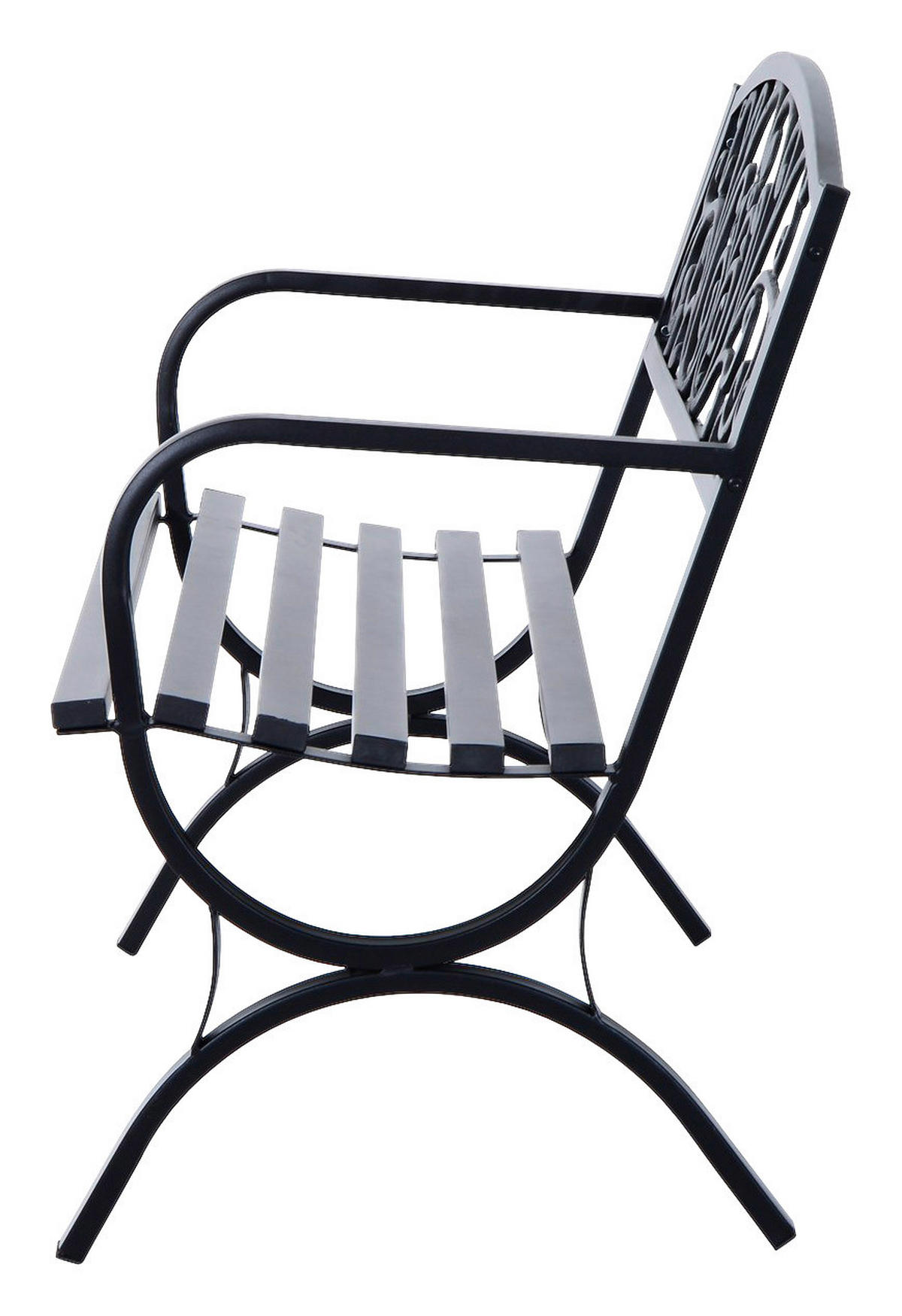 Outsunny Sitzbank schwarz Metall B/H/L: ca. 60x85x127 cm Sitzbank - schwarz (127,00/60,00/85,00cm) - Outsunny