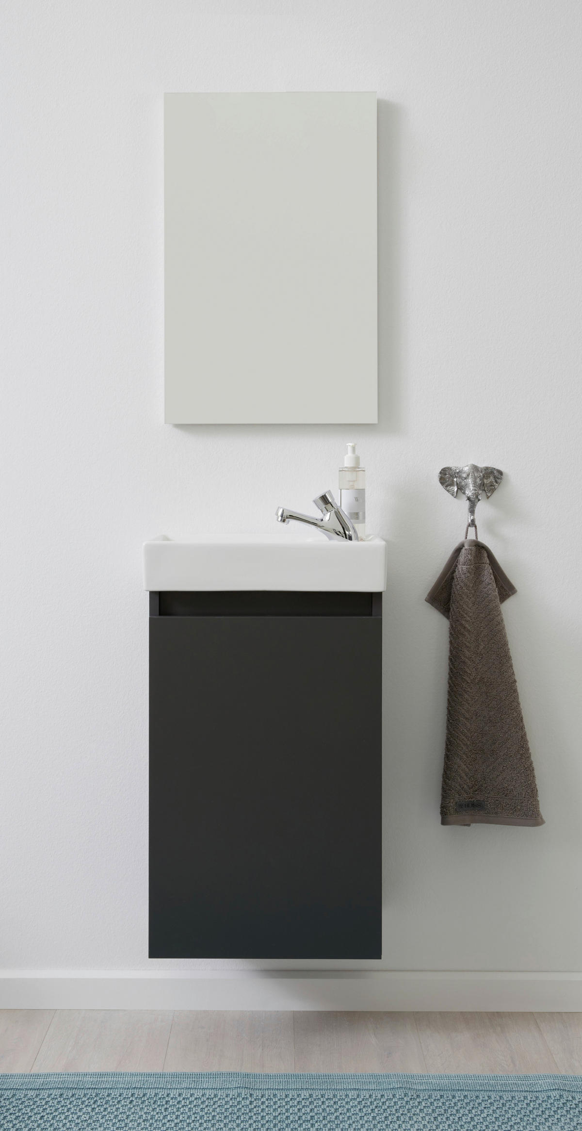 Bad-Set Champ grau matt B/H/T: ca. 40x68x22 cm Champ - grau (40,00/68,00/22,00cm) - Trendteam