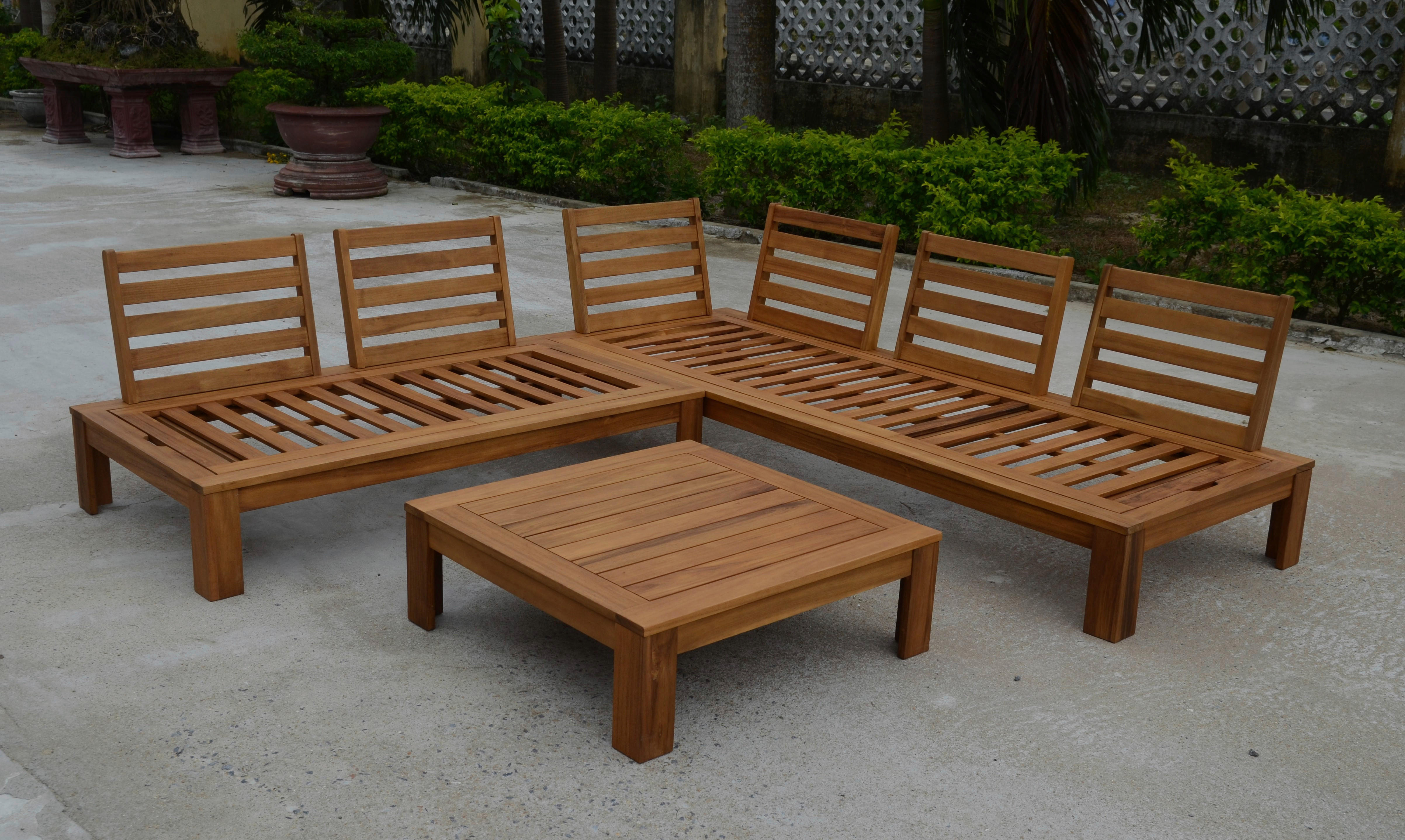Acamp Loungeset Granada grau Polyester-Mischgewebe B/H/T: ca. 215x65x85 cm Granada - grau (215,00/65,00/85,00cm) - Acamp