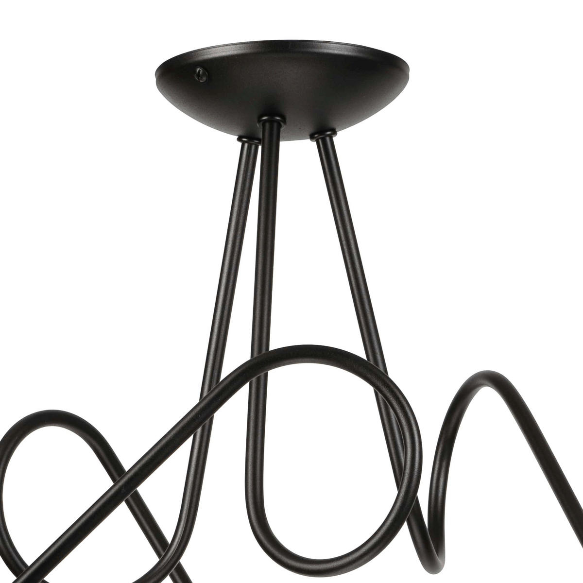 Lamkur Kronleuchter schwarz Stahl B/H/L: ca. 39x54x54 cm E27 3 Brennstellen Lizzy - schwarz (54,00/39,00/54,00cm) - Lamkur
