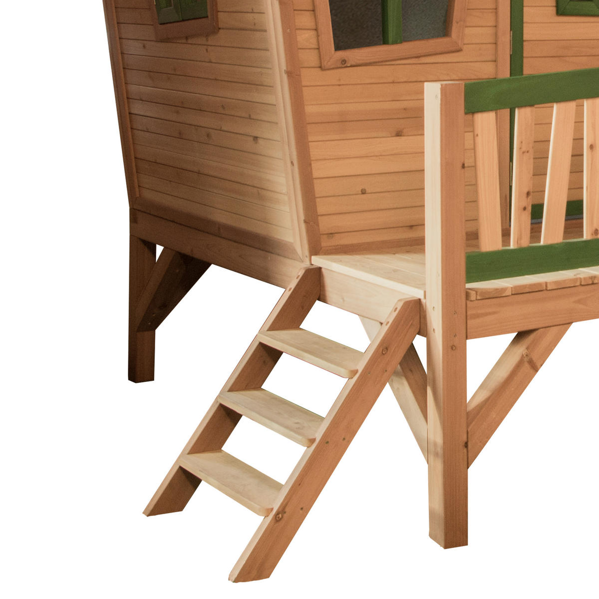 AXI Spielhaus Emma braun B/H/L: ca. 349x227x193 cm Emma - braun/rot (193,00/349,00/227,00cm) - AXI