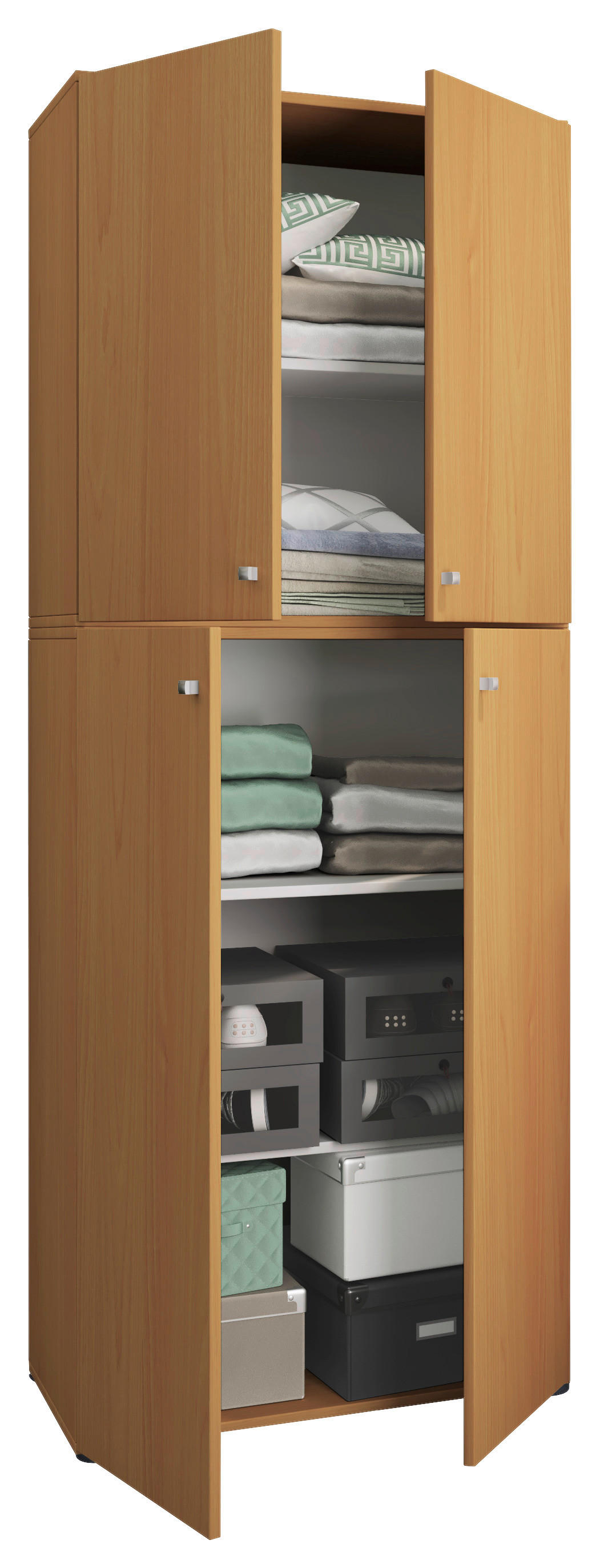 Kleiderschrank Lona buche B/H/T: ca. 70x182x39 cm Lona - weiß/buche (70,00/182,00/39,00cm) - VCM Möbel