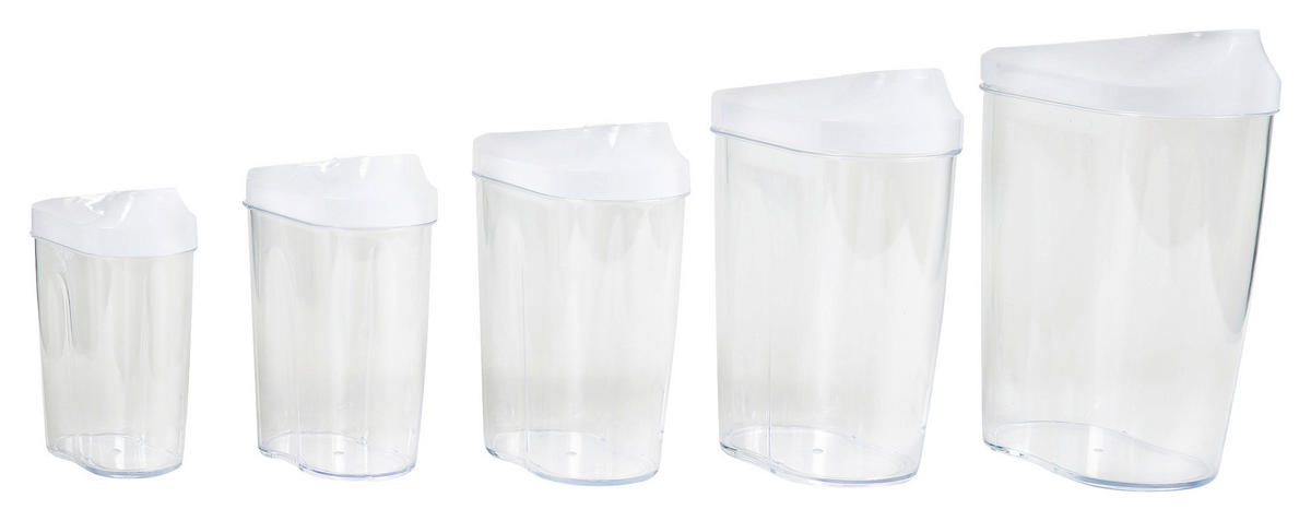 Schüttdosenset transparent Schüttdosenset_5tlg. - weiß/transparent