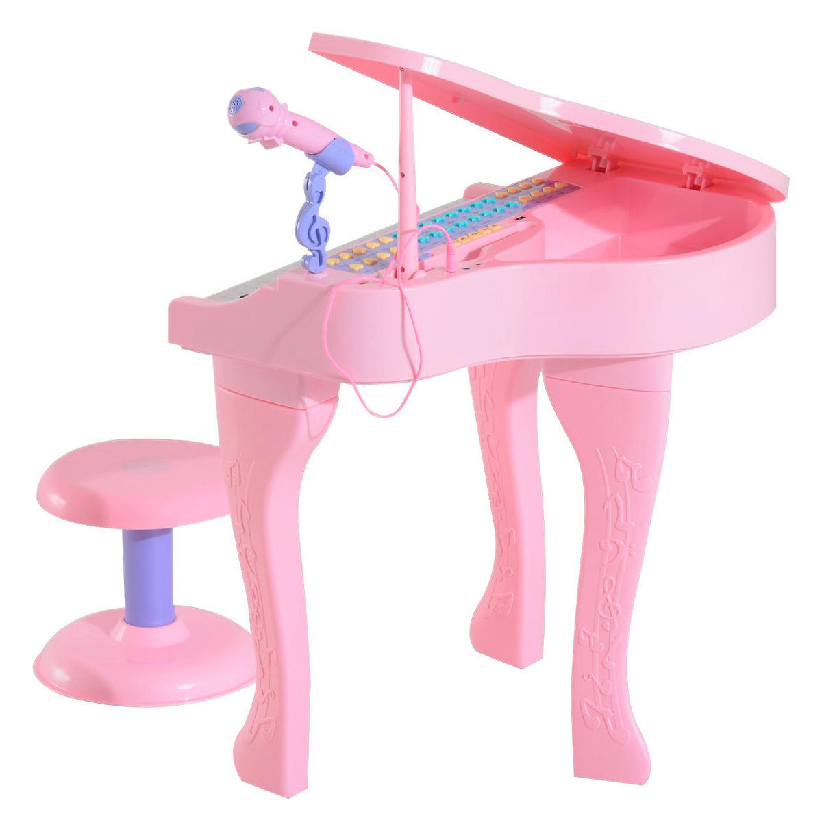 HOMCOM Kinderklavier B/H/L: ca. 39x69x48 cm Kinderklavier - pink (48,00/39,00/69,00cm) - HOMCOM