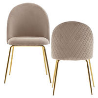 Stuhl beige gold Stoff Eisen B/H/T: ca. 53x86x50 cm Esszimmerstuhl - gold/beige (53,00/86,00/50,00cm) - Wohnling