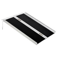 HOMCOM Haushaltshelfer silber PVC B/H/L: ca. 73x93x5 cm Rollstuhlrampe - schwarz/silber (5,00/73,00/93,00cm) - HOMCOM