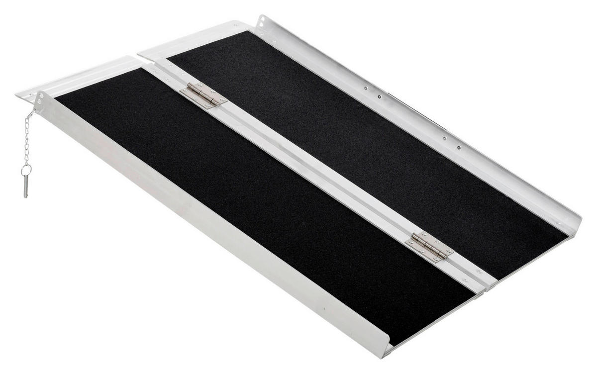 HOMCOM Haushaltshelfer silber PVC B/H/L: ca. 73x93x5 cm Rollstuhlrampe - schwarz/silber (5,00/73,00/93,00cm) - HOMCOM