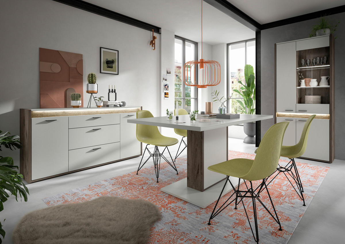 Sideboard Falcona Nox Oak Nachbildung hellgrau B/H/T: ca. 167x86x40 cm Falcona - hellgrau (167,00/86,00/40,00cm) - xonox.home