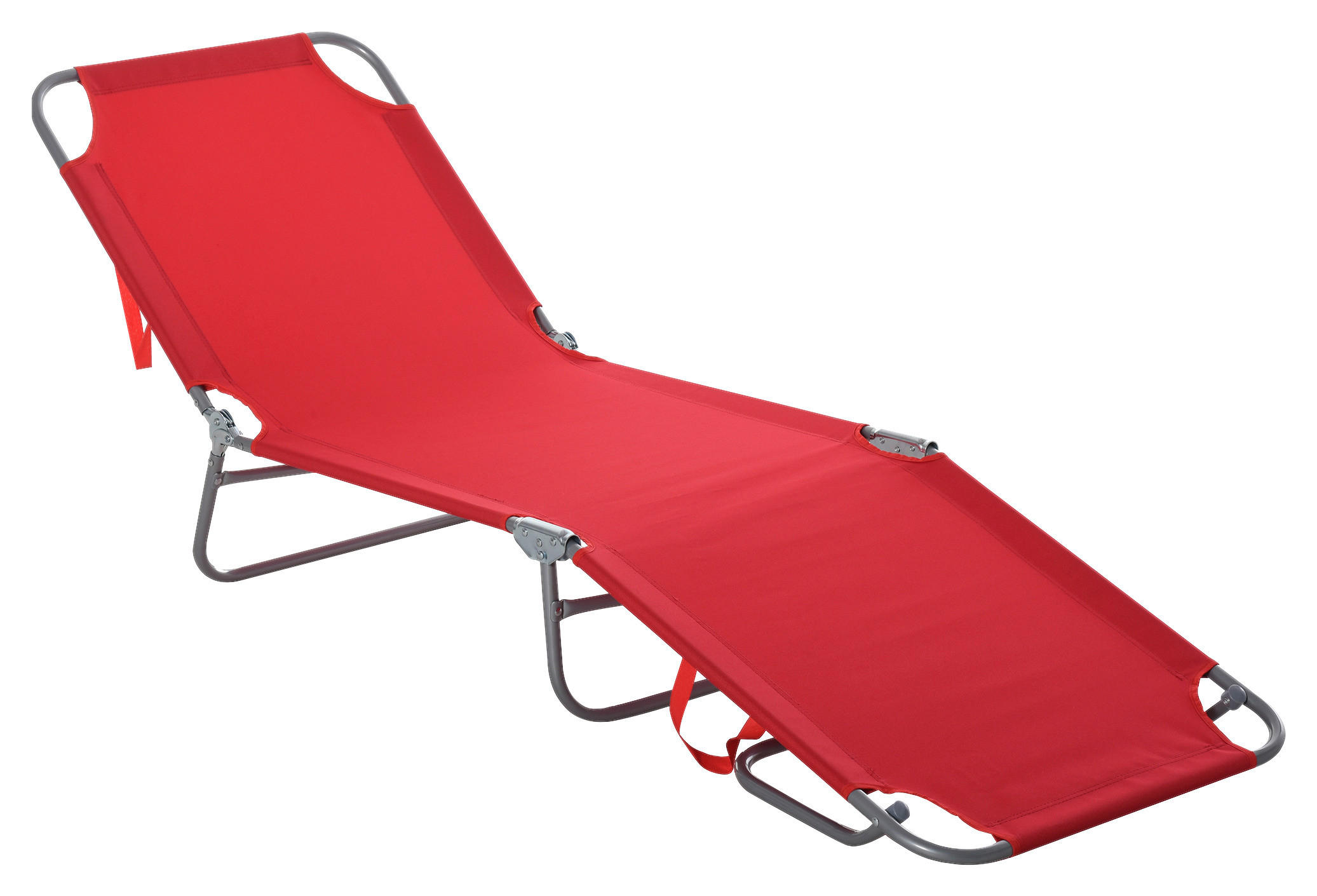 Outsunny Sonnenliege rot Polyester B/H/L: ca. 55x24x187 cm Sonnenliege - rot (187,00/55,00/24,00cm) - Outsunny