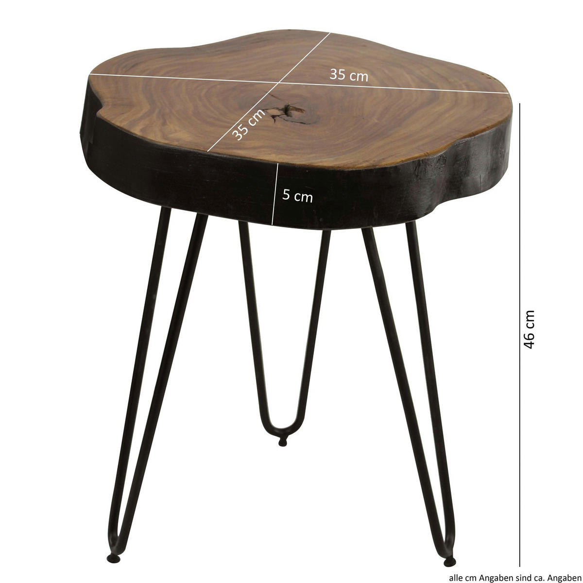 Beistelltisch rosenholz Holz B/H/T: ca. 35x46x35 cm Beistelltisch BAGLI - rosenholz (35,00/46,00/35,00cm) - Wohnling